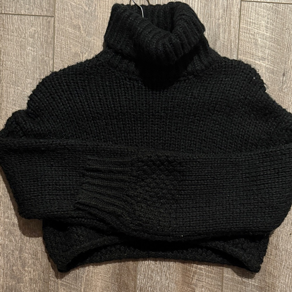 Tiger Mist Black Cowl Neck Sweater